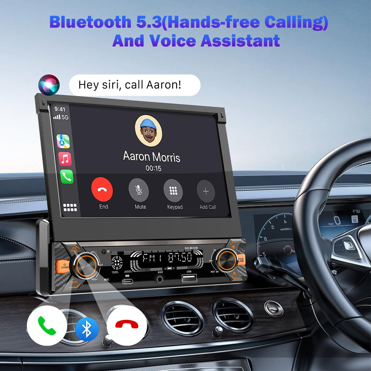 Alondy Bluetooth with external mic for clear hands-free calls
