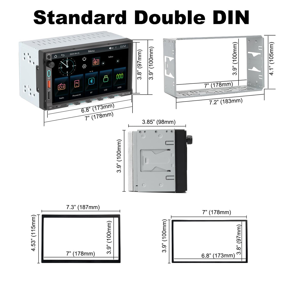 Alondy dash-kit size guide helps ensure a proper fit.