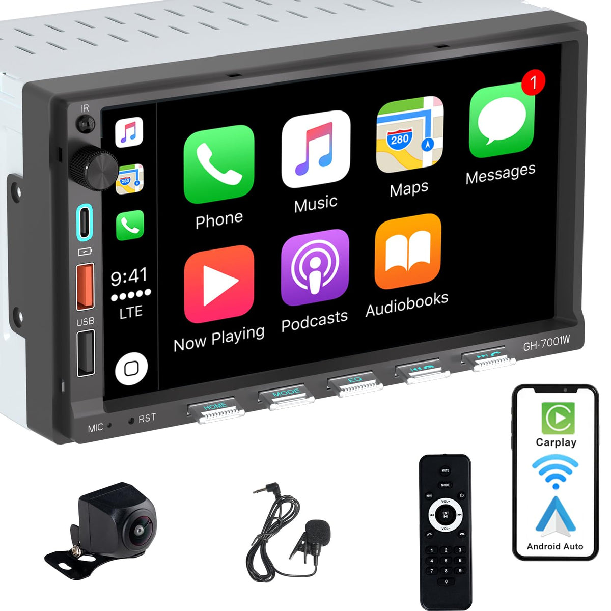 Alondy 7-inch touchscreen display for easy in-dash control.
