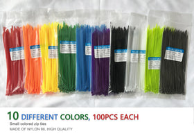 Alopuxi zip ties in assorted colors for color-coded tasks.
