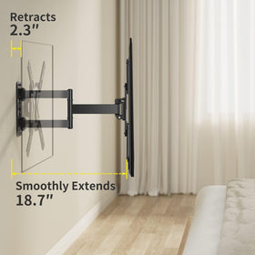 Alphamount wall mount extended position for corner viewing and space saving