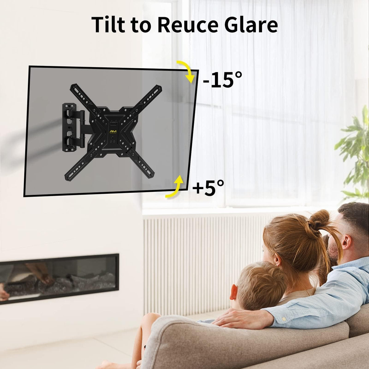 Alphamount wall mount supports VESA up to 400x400 mm for broad compatibility