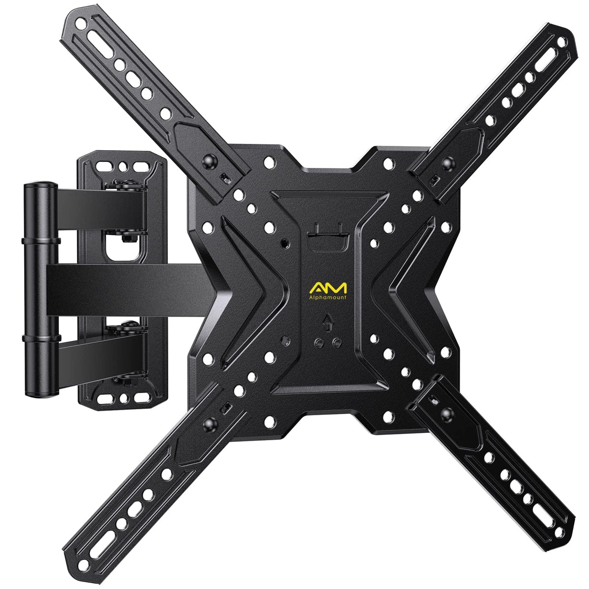 Alphamount TV wall mount demonstrating wide compatibility for 26–60 inch TVs up to 77 lbs