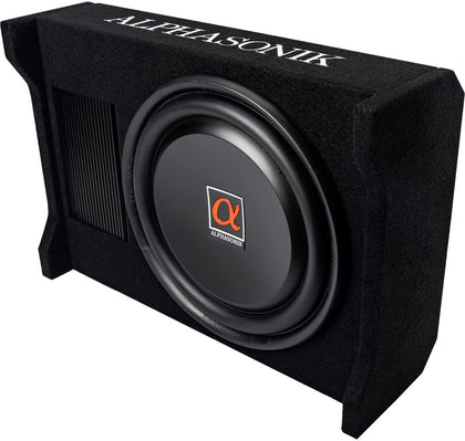 Alphasonik AS120A 12-inch downfire subwoofer front view with deep bass