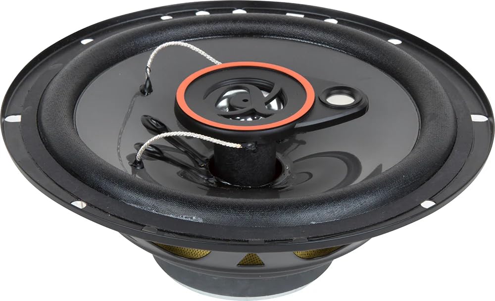 Alphasonik AS265P 6.5-inch speakers close-up showcases durable polypropylene cones for reliable performance.