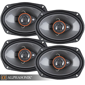 Alphasonik AS268P front view shows 6x8 3-way speakers for clear car audio.