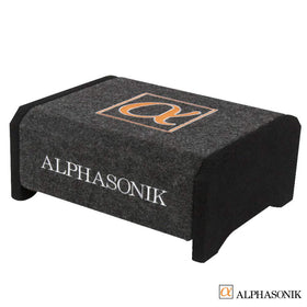 Alphasonik AS8DF sealed enclosure back view demonstrates airtight bass potential in tight spaces.
