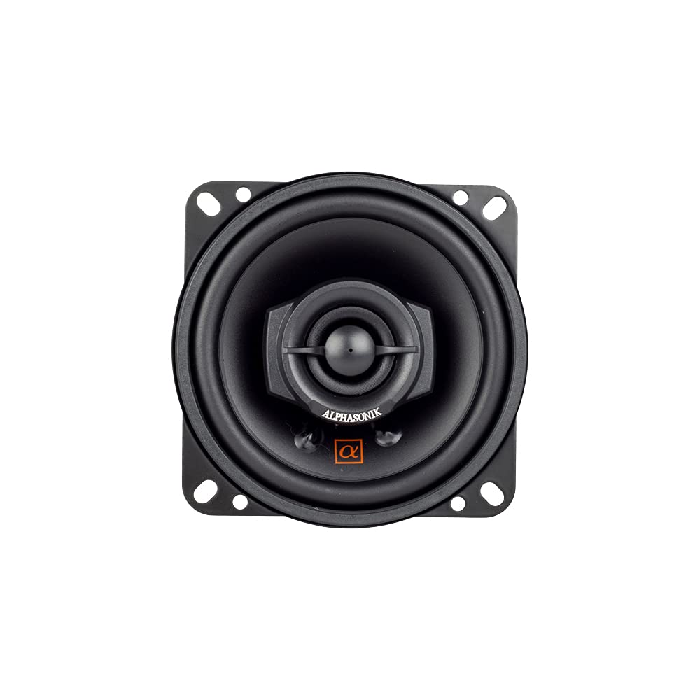 Alphasonik NS42 mounted in car door demonstrating improved in-car audio benefit