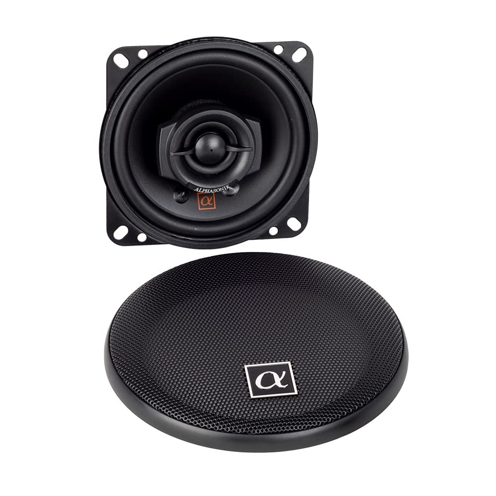 Alphasonik NS42 polypropylene cone close-up highlighting durable sound clarity benefit