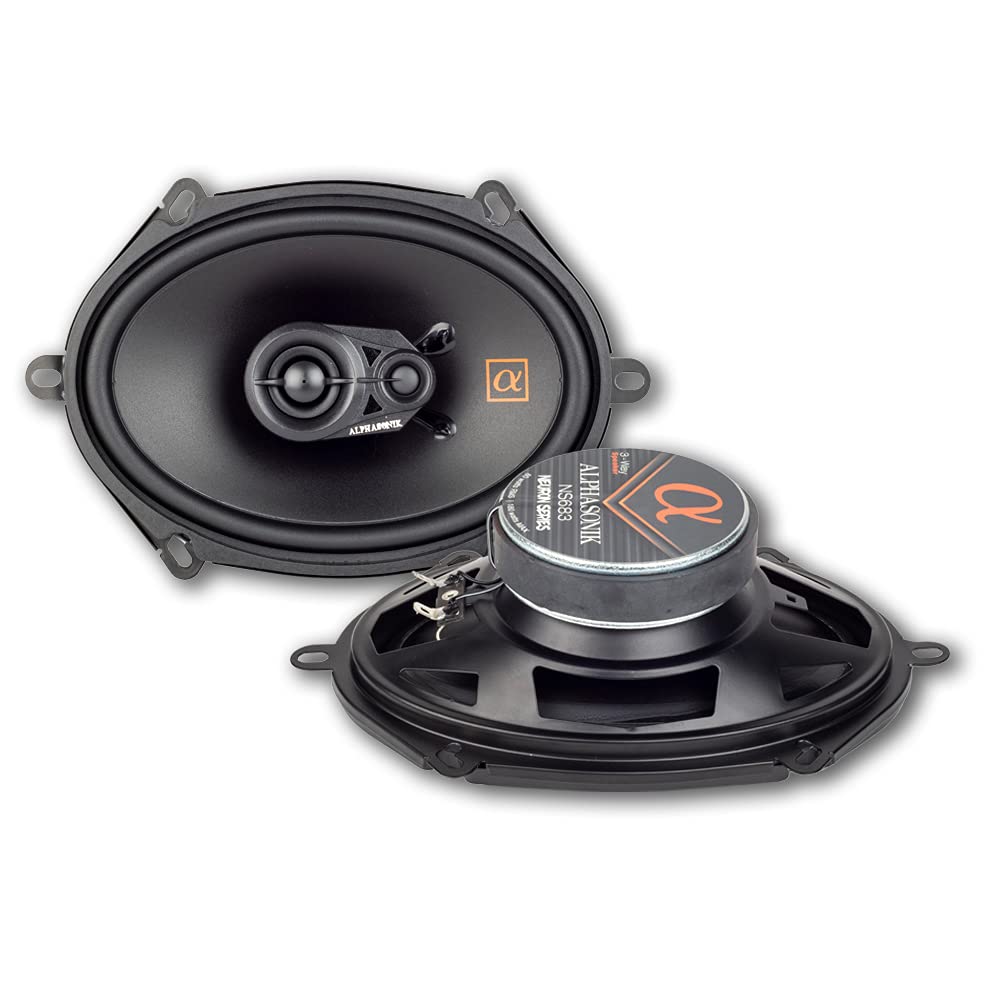 Alphasonik NS683 front view showing grille and driver for clear stage