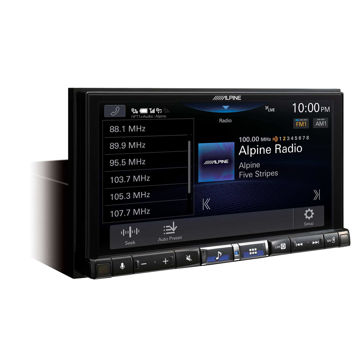 Alpine iLX-507 7-inch display for clear navigation and media viewing.