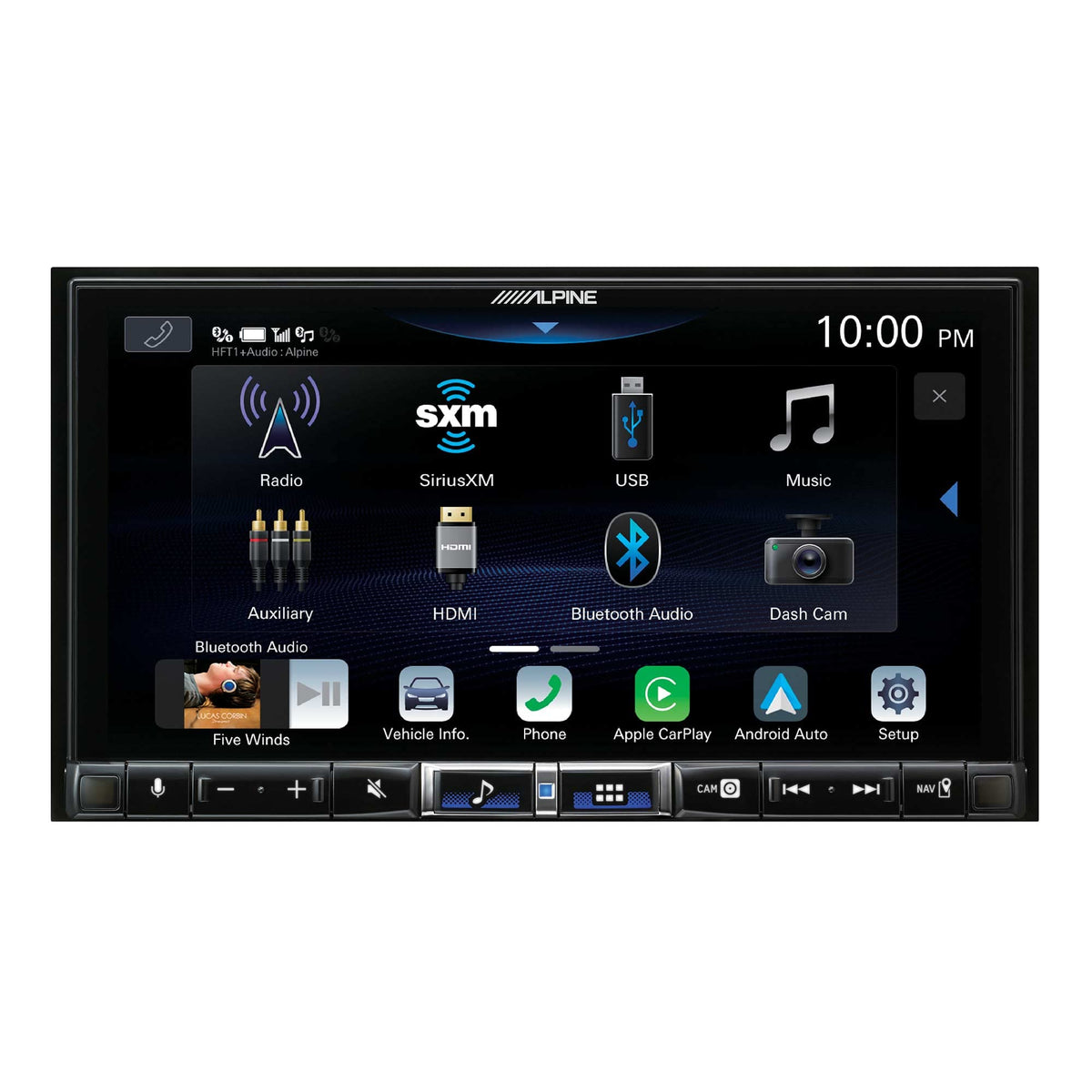 Alpine iLX-507 front and rear camera inputs boost reversing safety and awareness.