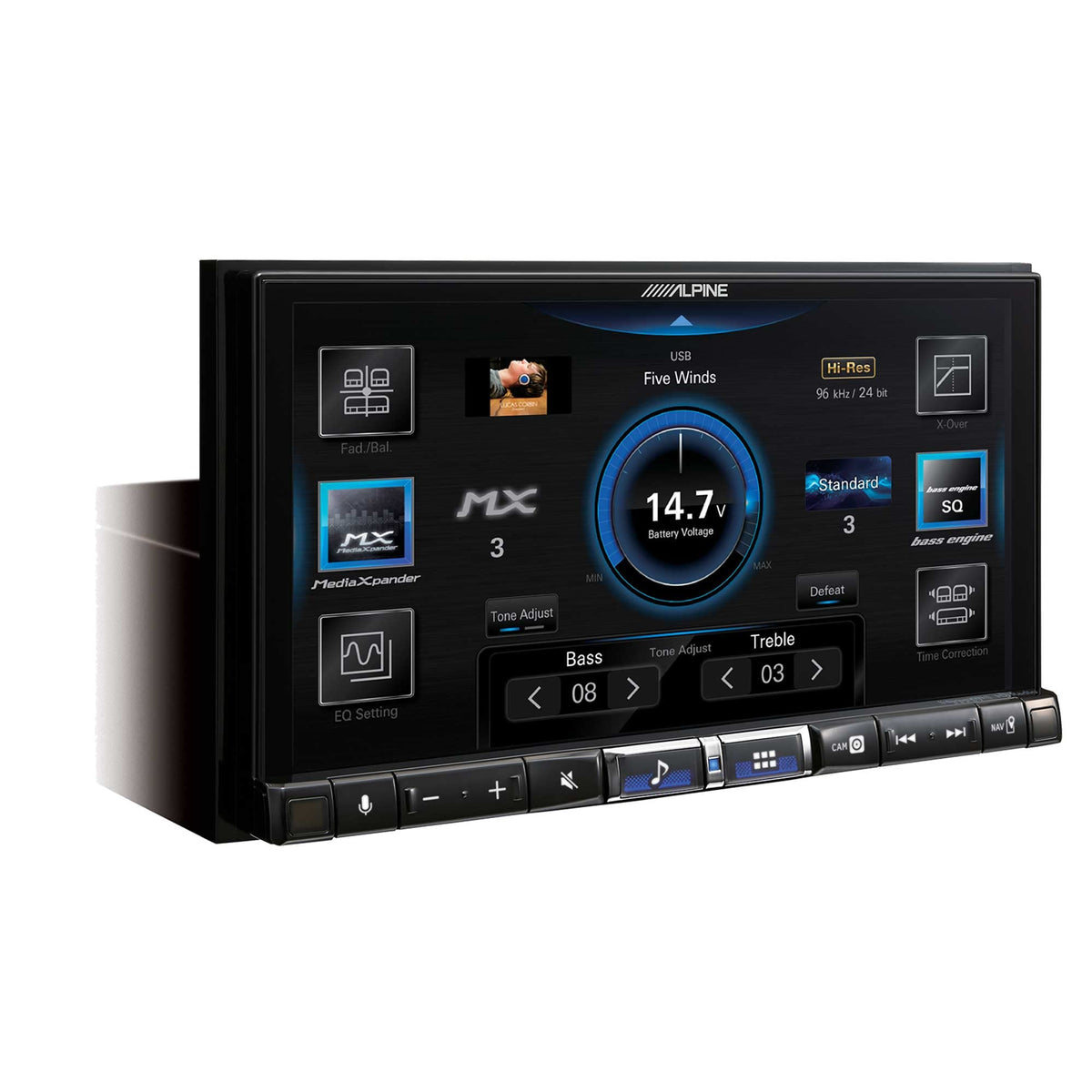Alpine iLX-507 wireless CarPlay for hands-free driving and music control.