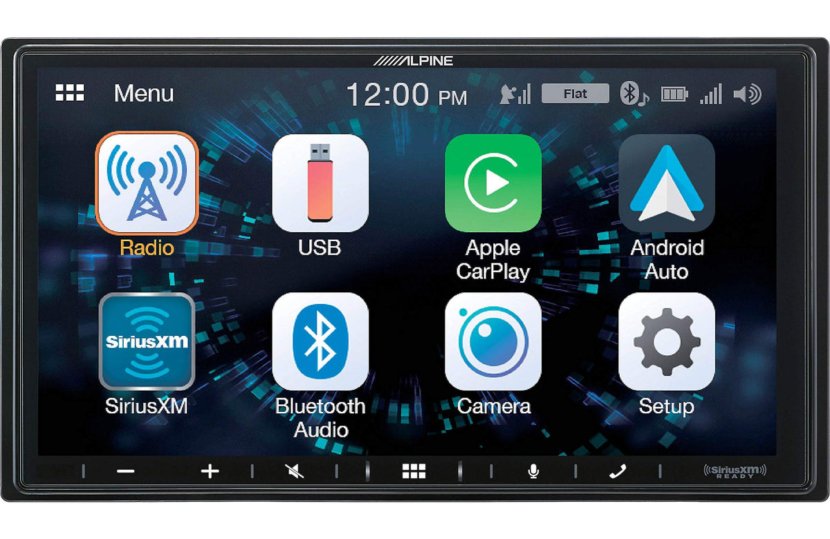Alpine iLX-W650 front view with sleek 7-inch display