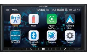 Alpine iLX-W650 front view with sleek 7-inch display