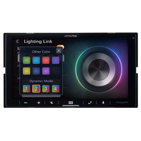 Alpine iLX-W770 6.75-inch touchscreen displaying customizable home screen