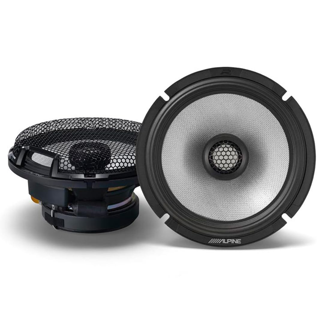 Alpine R2-S65 6.5-inch coaxial speaker pair delivers hi-res, detailed car audio.