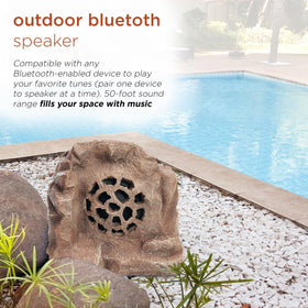 Alpine rock speaker 50-foot Bluetooth range connects to devices across outdoor spaces