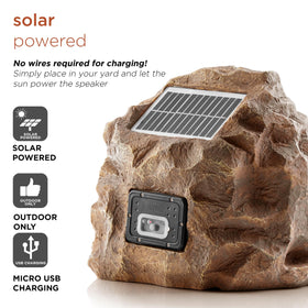 Alpine rock speaker poolside scene shows versatile outdoor listening