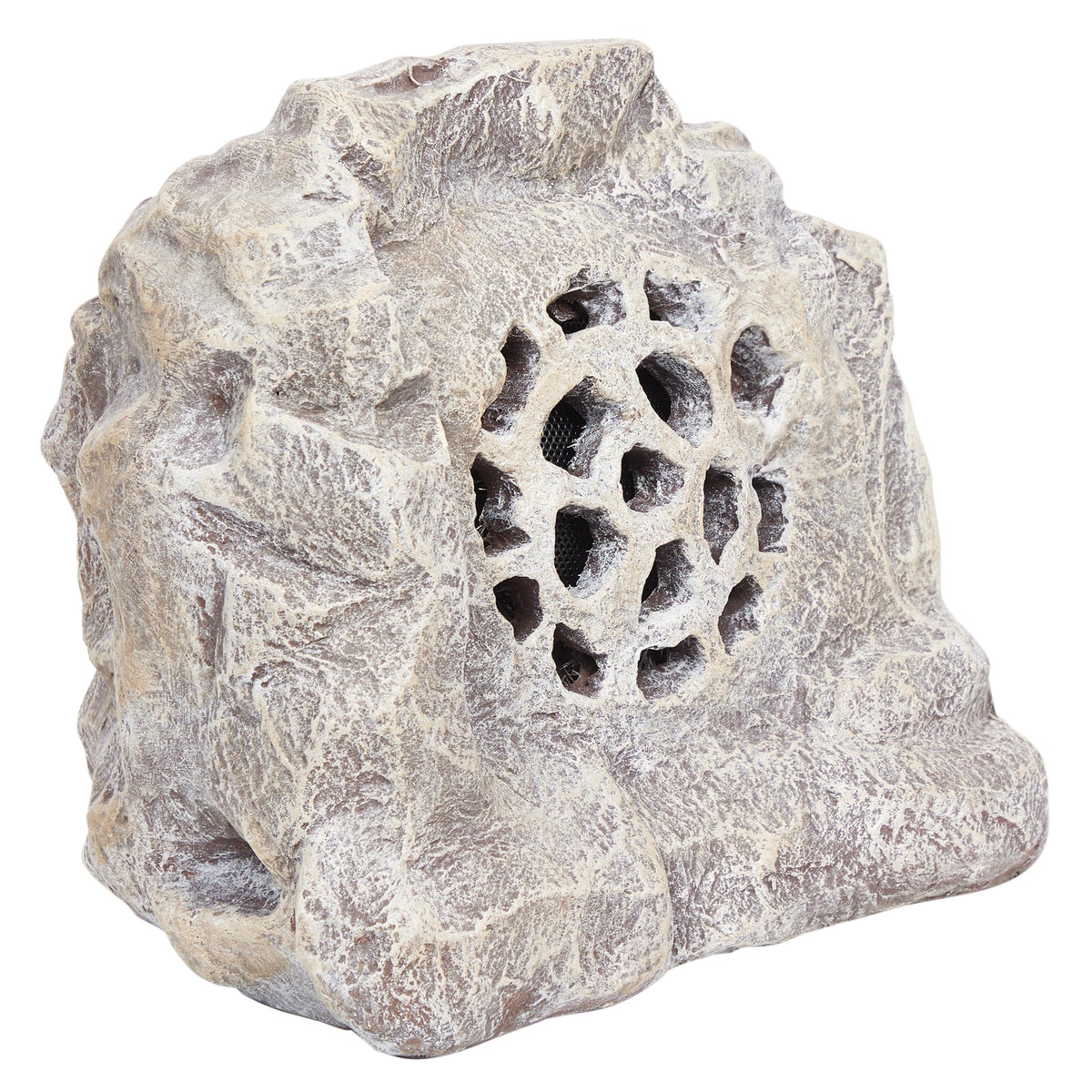 Alpine rock speaker solar compact design fits unobtrusively on decks and gardens