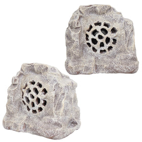 Alpine rock speaker solar top view highlighting natural integration for patio listening