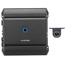 Alpine S-A60M front view shows compact, high-efficiency Class D power for clean bass.