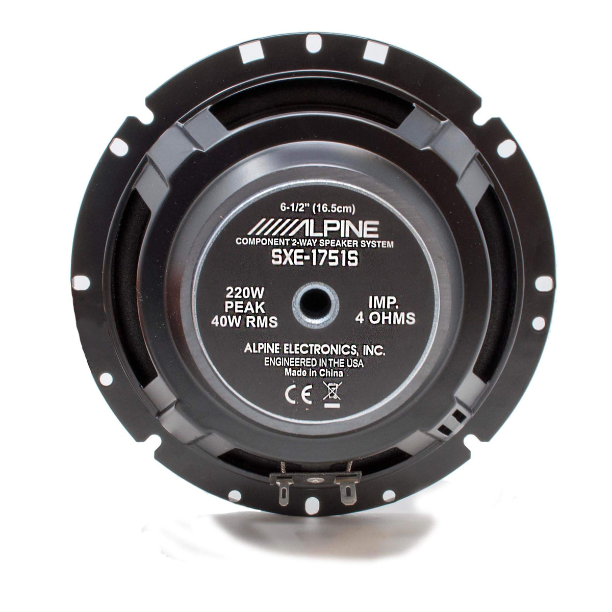 Alpine SXE-1751S installed in car door demonstrating improved imaging and separation