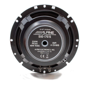 Alpine SXE-1751S installed in car door demonstrating improved imaging and separation