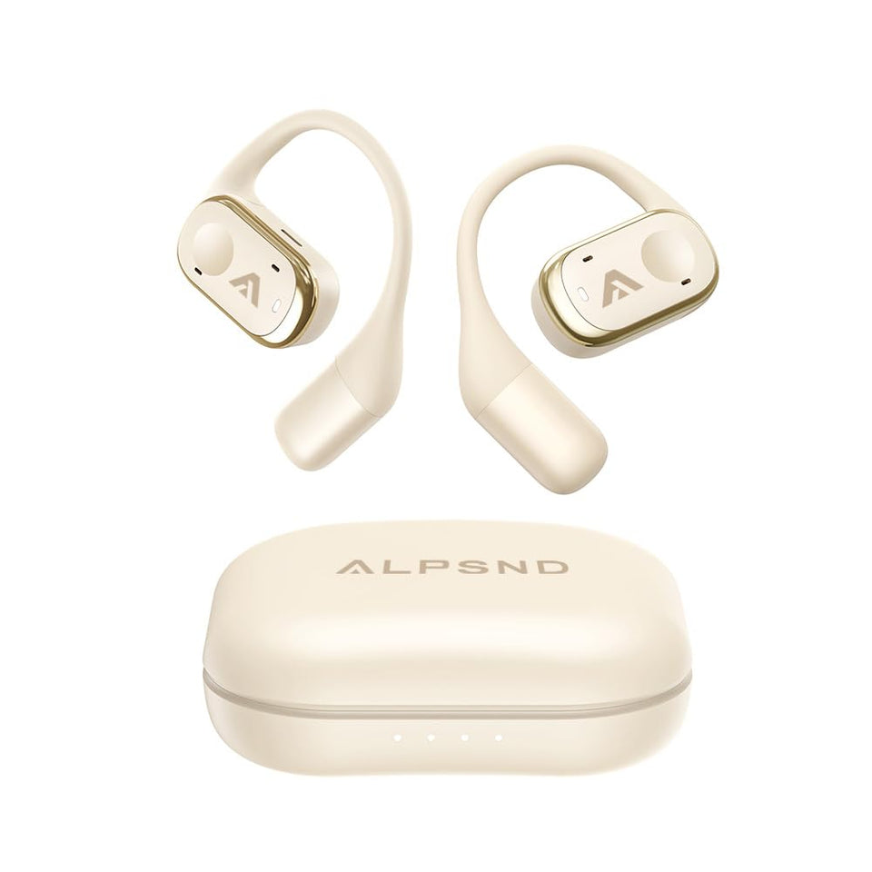 Alpsnd Joy front view showing beige open-ear design and comfy fit