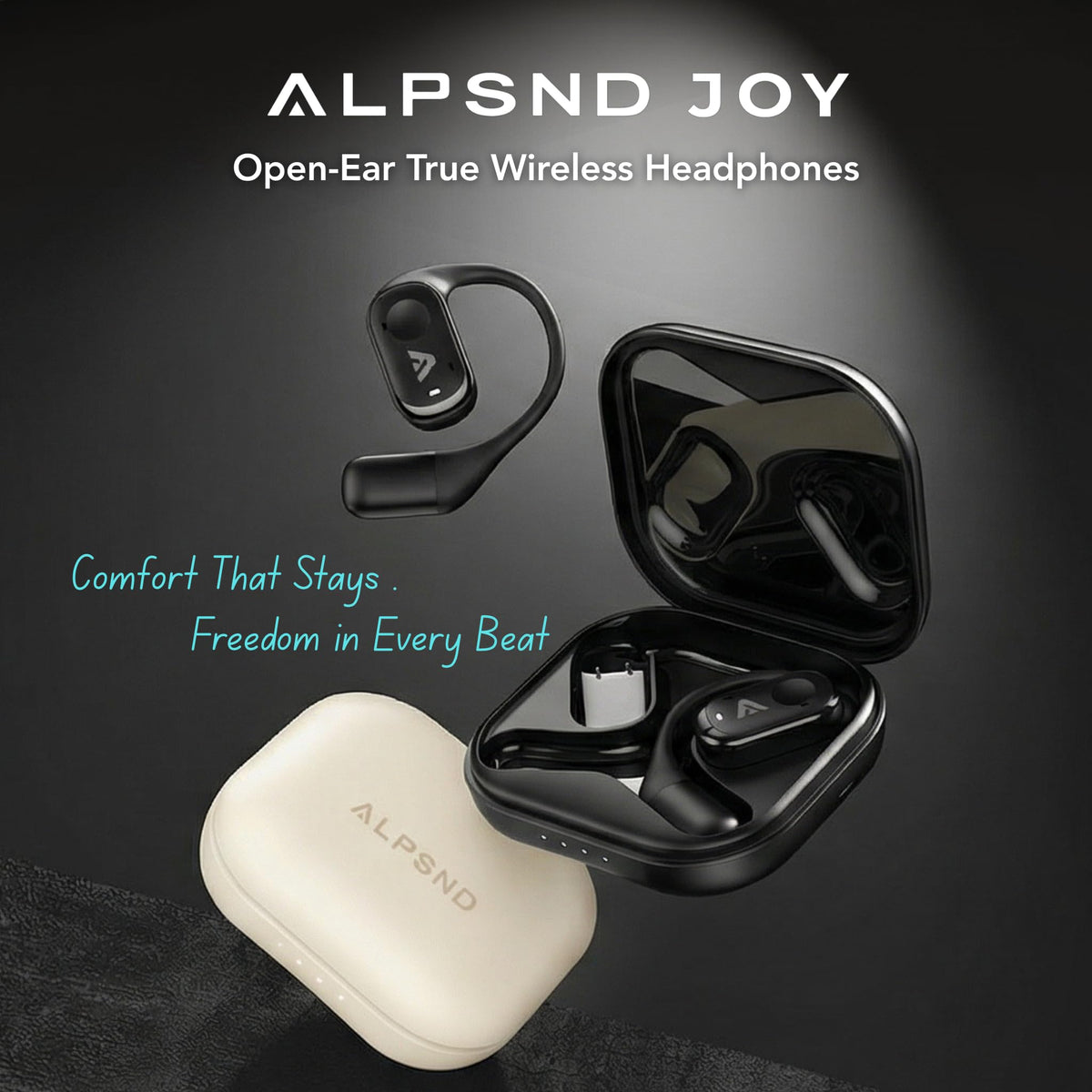 Alpsnd Joy side earhook detail highlighting secure fit for active movement