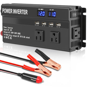 ALSO GO 1200W inverter front view shows dual 110V outlets for car use