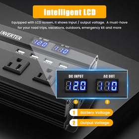 ALSO GO 1200W inverter three AC outlets for powering multiple devices