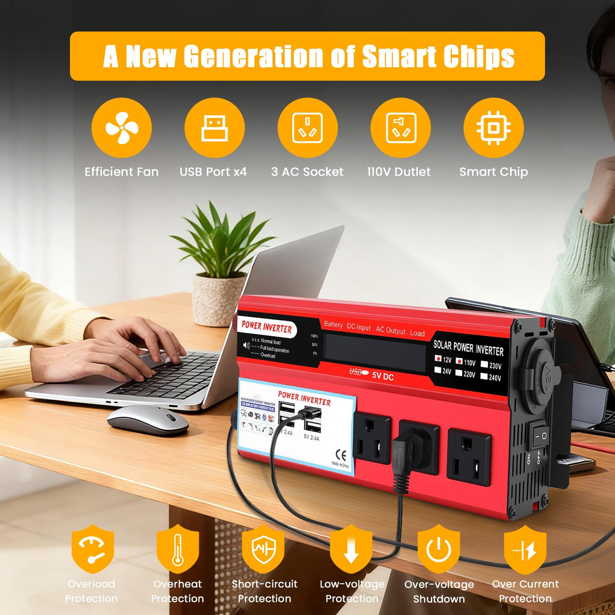 ALSO GO four USB ports close-up charging multiple devices quickly