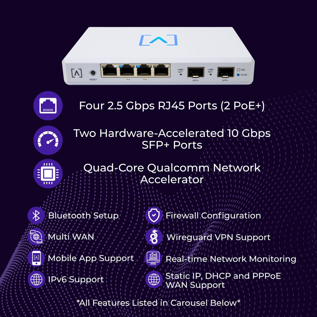 Alta Labs Route10 SFP+ ports enable fast uplinks for scalable networks.