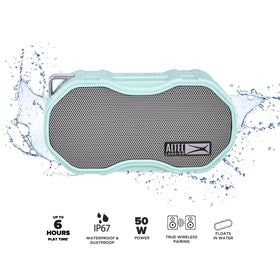 Altec Lansing Baby Boom Mint top controls illustrate easy Bluetooth pairing on the go.