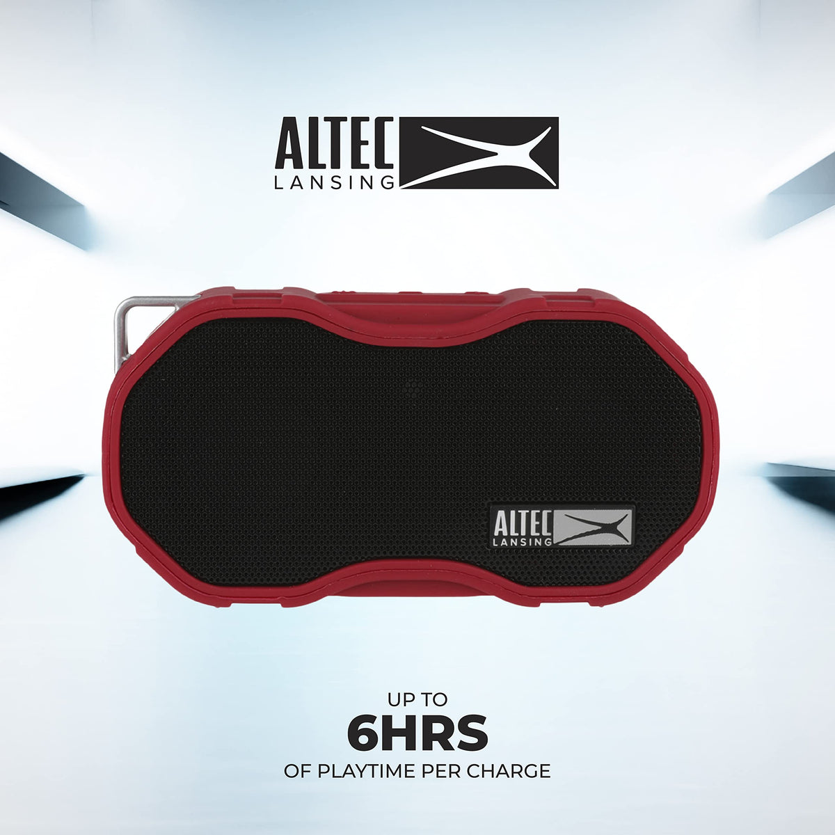 Altec Lansing Baby Boom red top view emphasizing portability