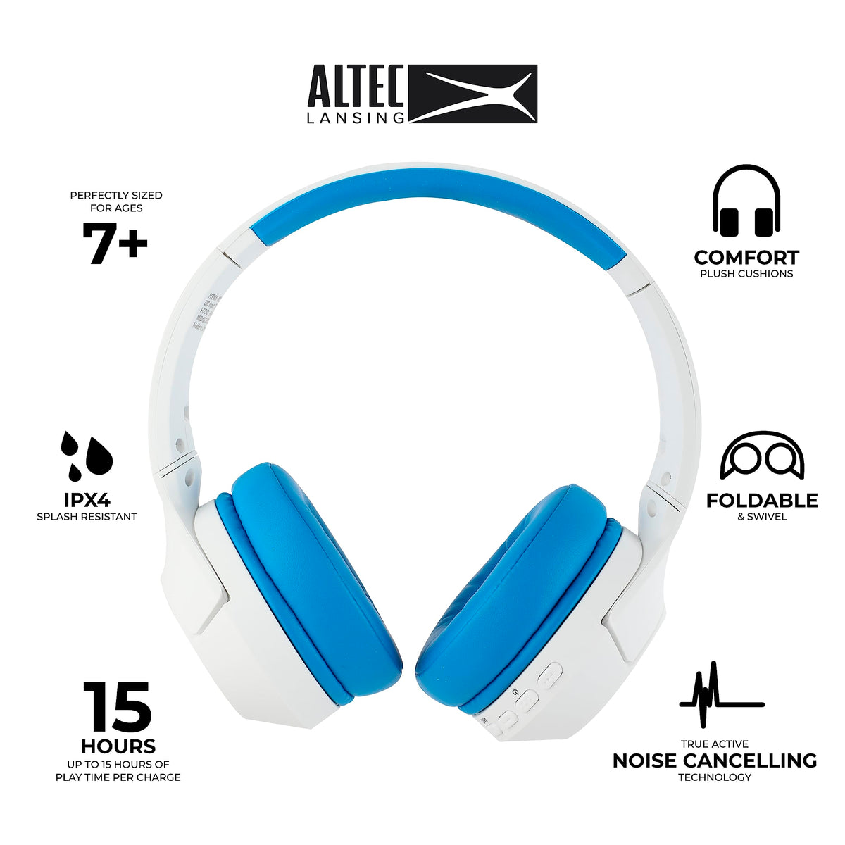Altec Lansing folded compact portrait demonstrating portability and travel readiness