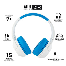 Altec Lansing folded compact portrait demonstrating portability and travel readiness