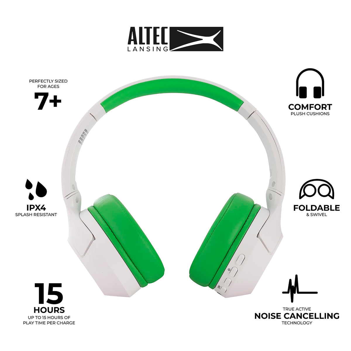 Altec Lansing folded compact view highlighting travel-friendly portability and storage