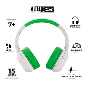 Altec Lansing folded compact view highlighting travel-friendly portability and storage