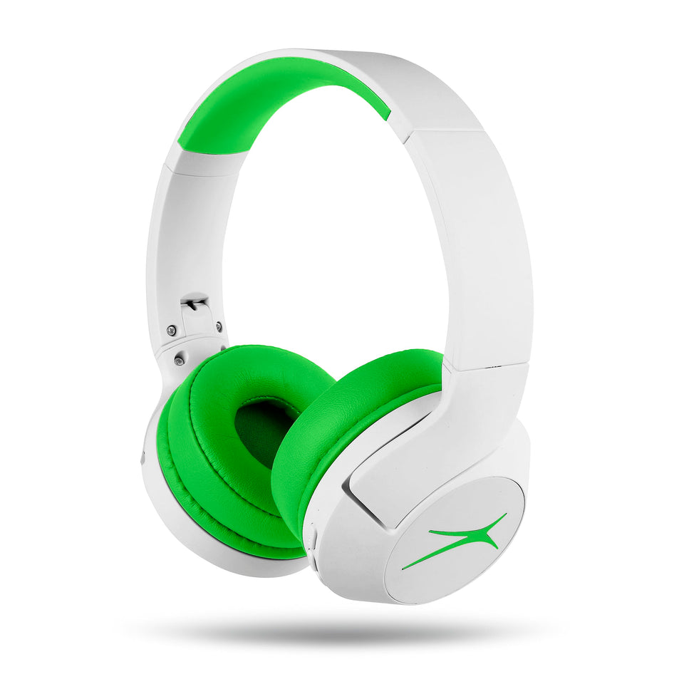 Altec Lansing front packaging showing kid-safe features and foldable design benefit