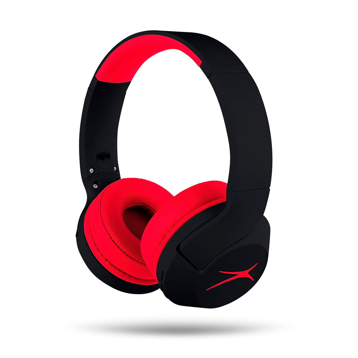Altec Lansing front view packaging showing headphones and travel convenience