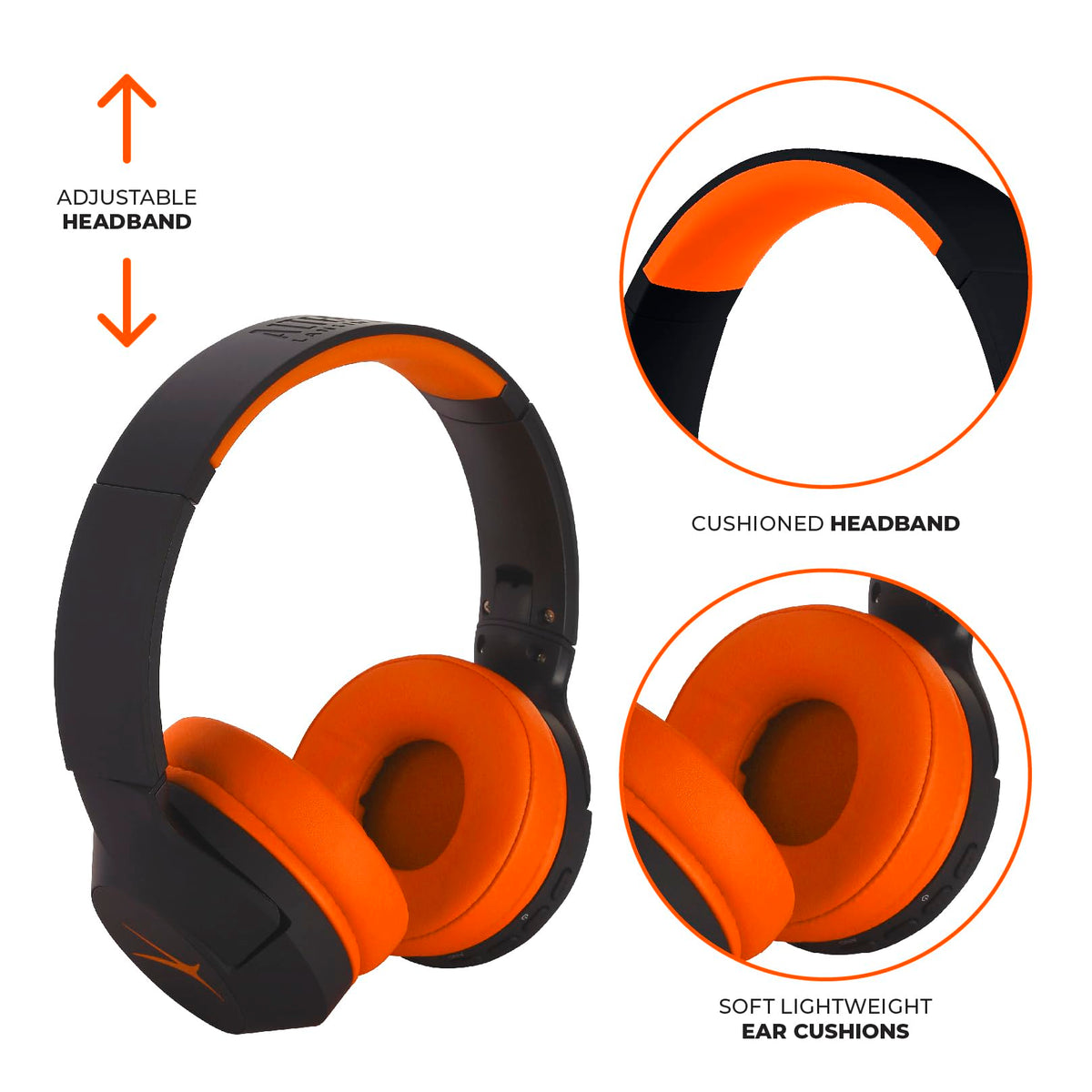Altec Lansing adjustable headband detail showing a secure fit
