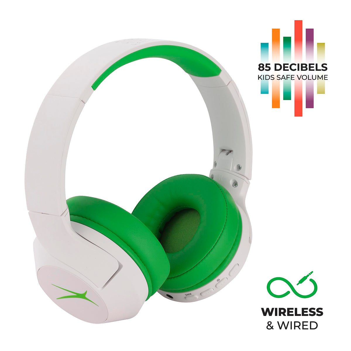 Altec Lansing headphones worn by a child showing secure fit and protected hearing