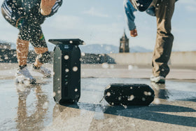 Outdoor-ready design with carabiner for kayaking or hiking.
