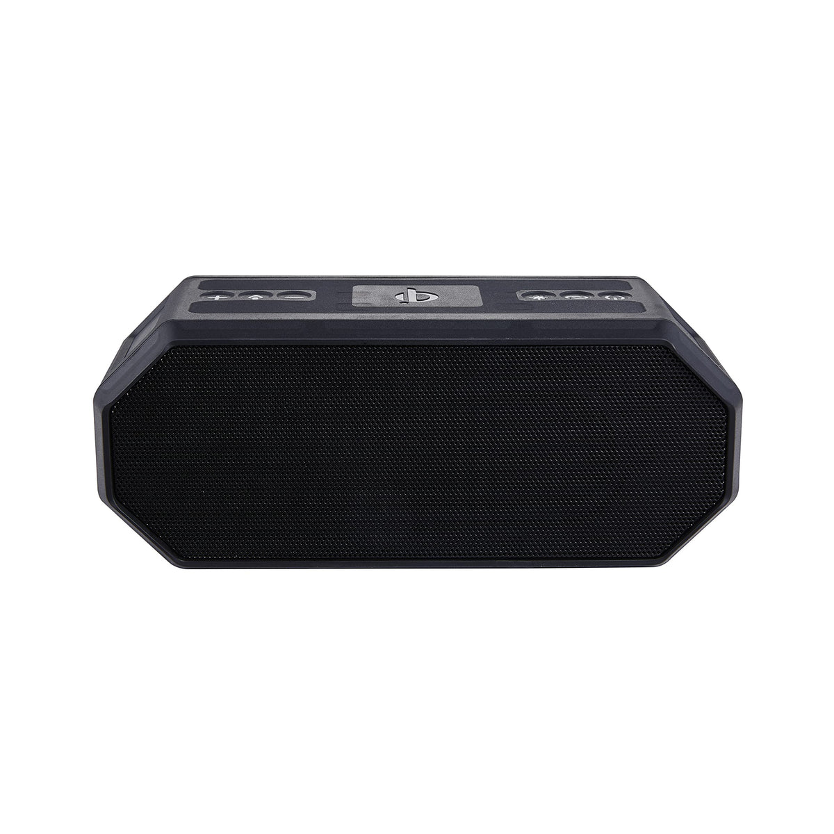 Altec Lansing beside a smartphone showing compact size and charging capability