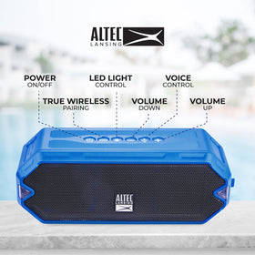 Altec Lansing HydraJolt close texture shot highlighting rugged exterior for grip