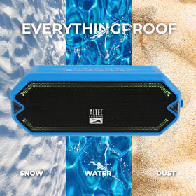 Altec Lansing HydraJolt floating on water demonstrating waterproof protection