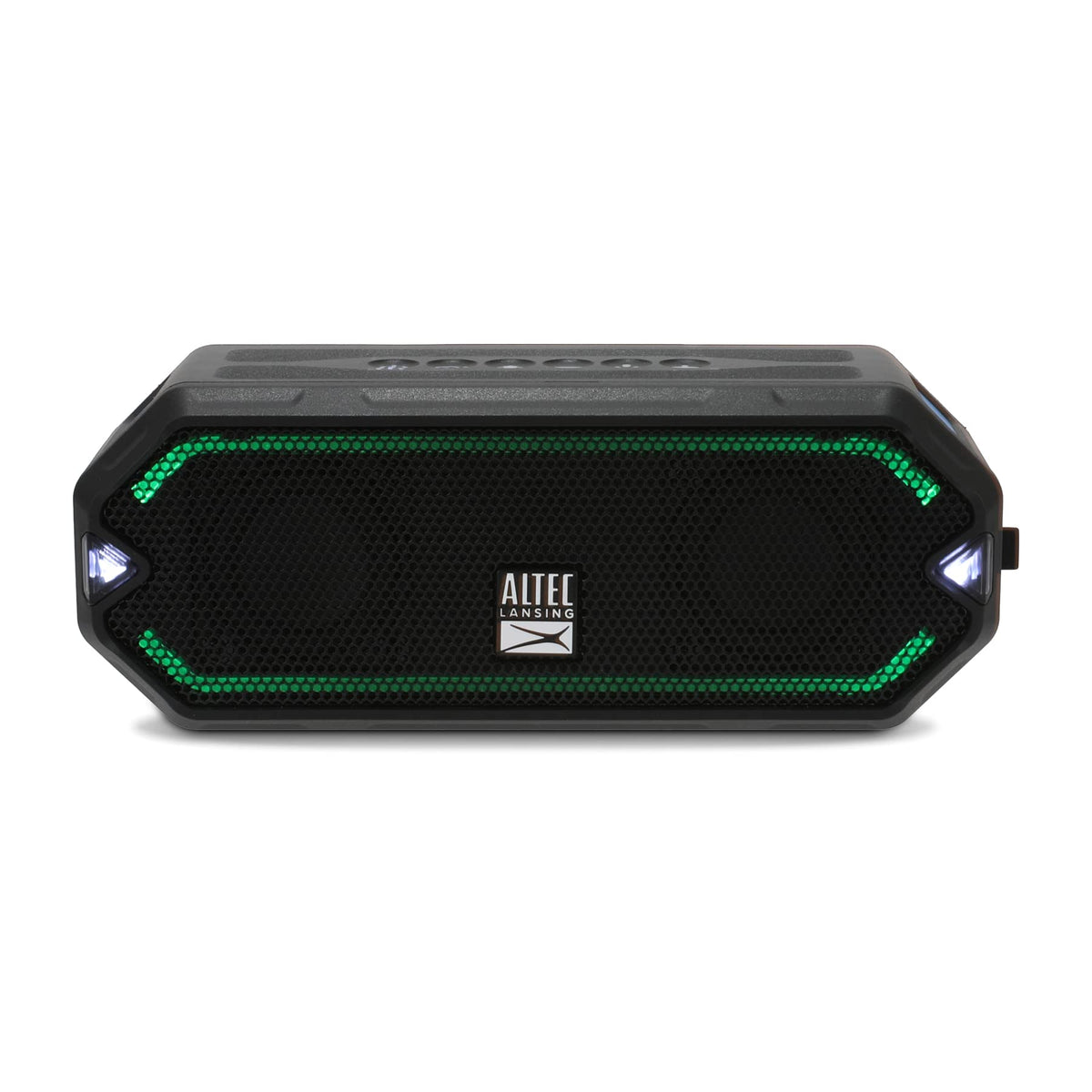 Altec Lansing front view showing speakers and grille, clear outdoor sound