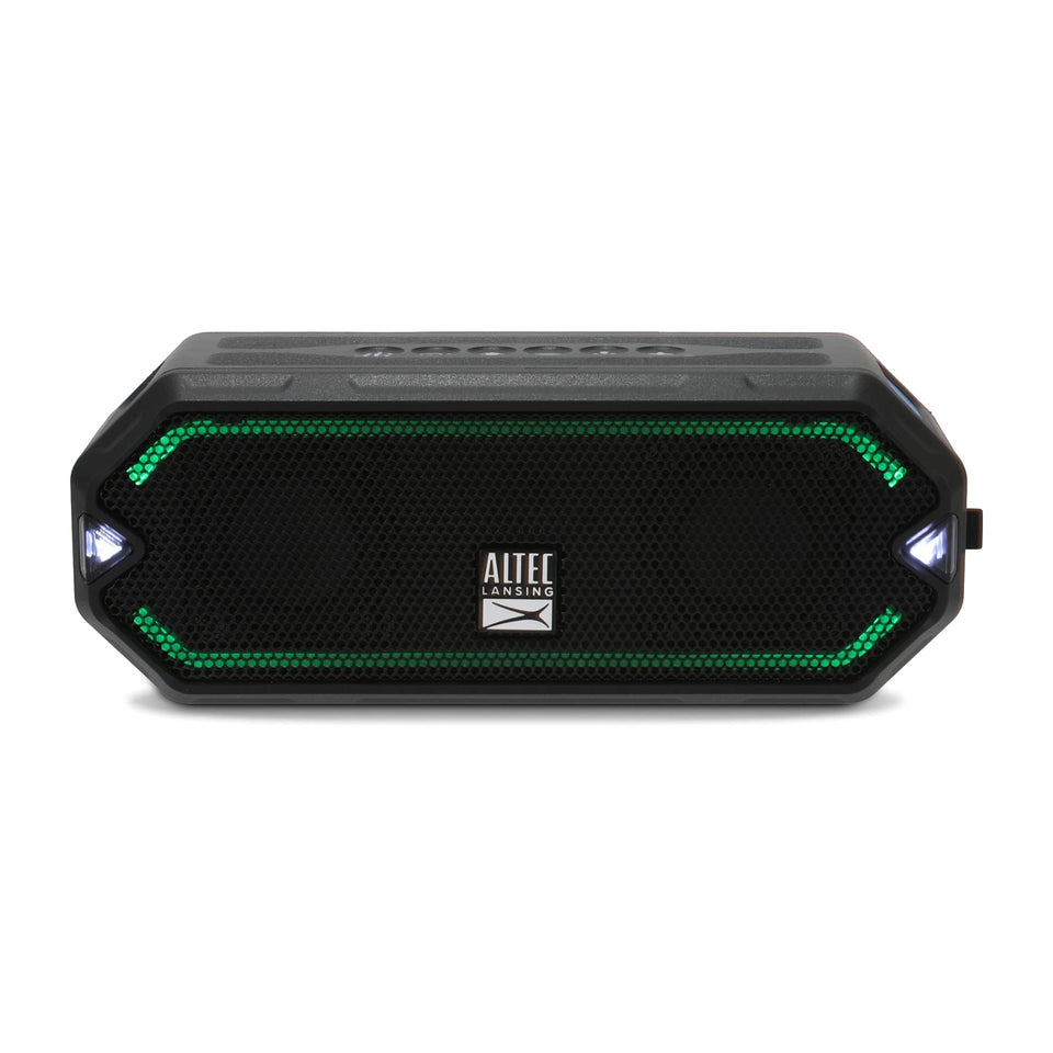 Altec Lansing front view showing speakers and grille, clear outdoor sound